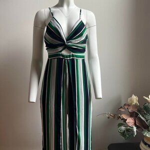 70's inspired Striped Jumpsuit